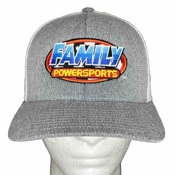Pacific Headwear Other - Family Power Sports Gray White Mesh Truckers Ball Cap Snap Back